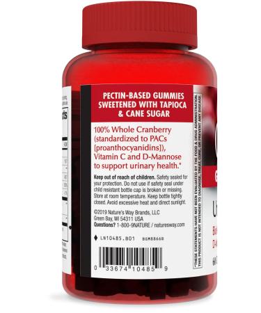 Nature's Way CranRx Gummy Urinary Health Supplement - 60 Gummies with Cranberry, D-Mannose, and Vitamin C - Buy Online on GoSupps.com