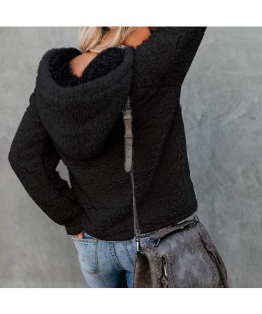 Bigfanshu Women's Sweaters Casual Fleece Long Sleeve Pullover Blouse Shirts Sweatshirt Black - Buy Online on GoSupps.com