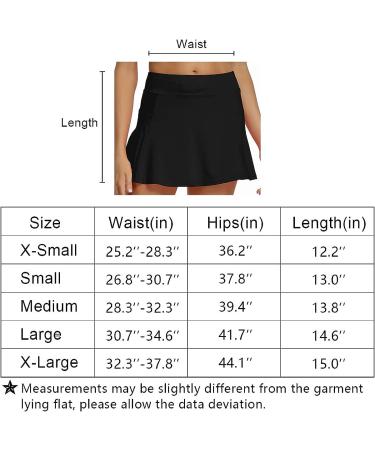 Toumett Women's Lightweight Pleated Tennis Skirt with Pockets and Shorts - Black, Small - Buy Online on GoSupps.com