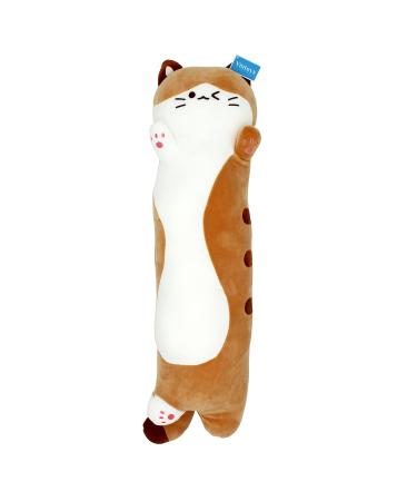 Vintoys Sleeping Cat Long Hugging Pillow Stuffed Animals Plush Soft Toy Brown 26"