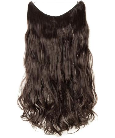 Invisible Secret Hidden Wire in Hair Extensions 20 Inches Long Wavy Curly Synthetic No Clip in Hairpieces Miracle Translucent Fish Line Dark Brown - Buy Online on GoSupps.com