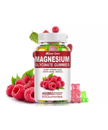 Magnesium Glycinate Gummies – 60 Gummies – 1 Month Supply – 600mg Per Serving