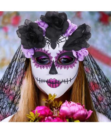 Kapmore Funny Universal Full Face Flower Gauze Halloween Face Cover Breathable Horrible Stretchy Elastic Nonslip Terrible Cosplay - Buy Online on GoSupps.com