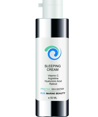 bleu & marine Bretania Bleumarine Bretania Rejuvenating Night Cream with Hyaluronic Acid Argireline & Vitamin C Reduces Expression Wrinkles & Dark Circles Improves Skin Firmness & Texture 50ml