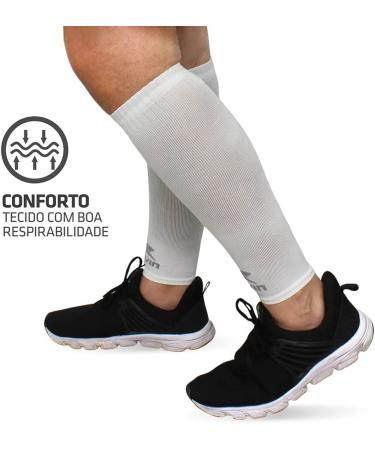 Muvin Solid Calf Compression Sleeves for Men & Women - White, Size L | Sports Running - Shin Splints & Muscle Pain Relief - Buy Online on GoSupps.com