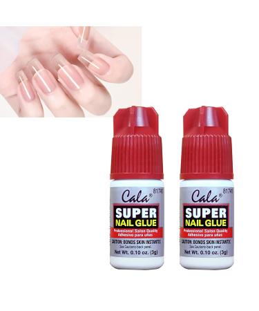 Cala Super Nail Glue Professional Salon Quality | Quick and Strong Nail Liquid Adhesive 2 Bottles