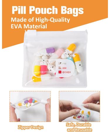 50 Piece Reusable Clear Pill Pouch Bags - Zippered Medicine Storage Organizer for Travel & Small Items - Buy Online on GoSupps.com