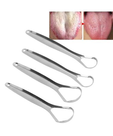 Stainless Steel Adult Tongue Scraper Set - Portable Reusable Fresh Breath Cleaner (2pcs, S) - Buy Online on GoSupps.com