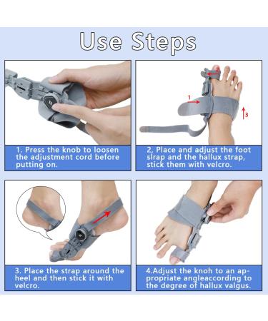 Bunion Corrector for Women & Men - Adjustable Bunion Splint for Pain Relief | Anti-Slip Heel Strap & Silicone Pad | Fits Left & Right Feet - Buy Online on GoSupps.com