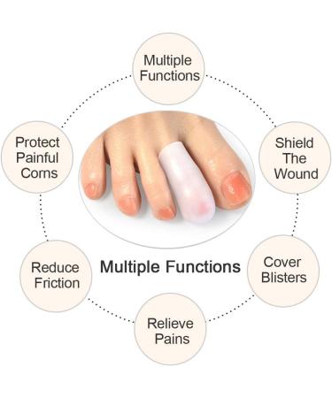Gel Toe Protector Caps - 10 Pcs, Prevent Blister, Callus & Corn - White - Buy Online on GoSupps.com