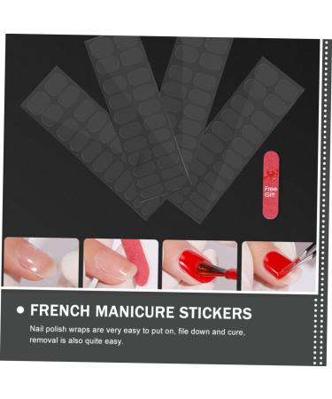 MUSISALY 10 Sheets Nail Stickers Gel Nail Strips Manicure Kit Nail Adhesive Sticker Nail Polish Wraps Nail Art Stickers Gel Strips Cuticle French Manicure Strips Nail Wrap Double Sided Tape - Buy Online on GoSupps.com