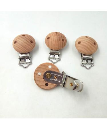 Alenybeby 10 Natural Beech Wood Pacifier Clips - 30mm Straps Holders with Charm for DIY Pearl Chains - Antique Style Baby Accessories - Buy Online on GoSupps.com