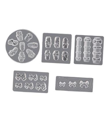 Coheali 5st nail shape nail art form nail charms nail-art-template nail decoration sheet diy-nail sheet nail fake nail silicone shapes for resin 3d charm pebbles as shown 5.5x5.5x0.5cm - Buy Online on GoSupps.com