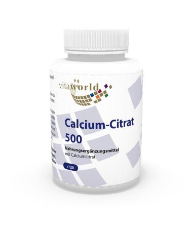 Vita World Calcium Citrate 500mg per Day 120 Capsules Made in Germany