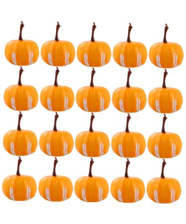 IMIKEYA Dove Cage Outdoor 20pcs Simulated Mini Pumpkin Simulation Pumpkin Halloween Pumpkin Decoration Simulation Small Pumpkin Wreath Fake Pumpkin Foam Propane Adaptor Yellow 2.2X3.4CM
