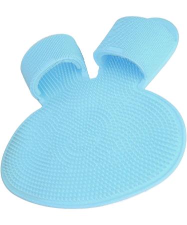 Shower Foot Cleaner Mat with Strong Suction Cups - Portable Silicone Foot Scrubber for Men (Blue) | Prevent Slipping - Buy Online on GoSupps.com