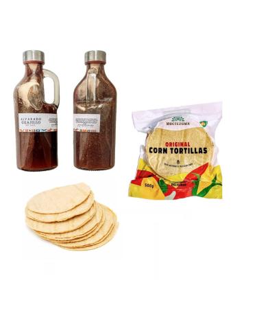 Alvarado Hot Salsa Guajillo 500ml & Vegan Tortilla 500g