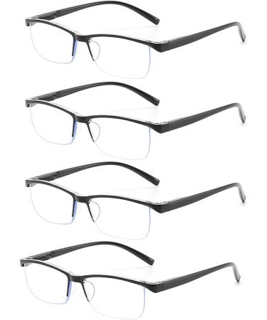 Outray 4 Pack Blue Light Blocking Reading Glasses - Anti Glare Eye Strain Computer Readers for Men & Women - 1.0x Spring Hinges - Buy Online on GoSupps.com