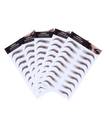 PLAFOPE 5pcs Eyebrow Stickers Temporary Brow Tattoos Shaping Brow Shaper Artificial Eyebrow Make up Set Miss