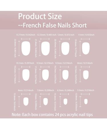 Short French False Nails - 24 PCS Lilac Daisy Design Stick on Nails - Acrylic Full Cover Tips with Glue - Purple Women's Nails Art - Buy Online on GoSupps.com