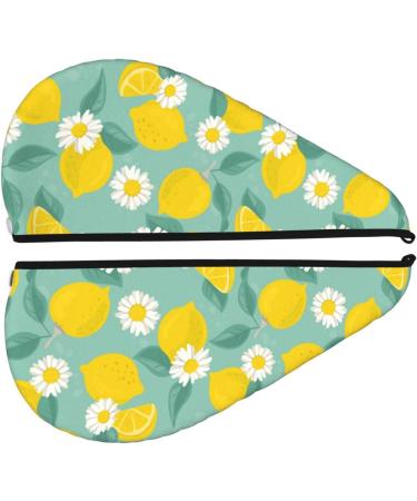 Hair Towel Wrap Quick Drying Towel Turban with Button | Lemons & Chamomile Design - Buy Online on GoSupps.com