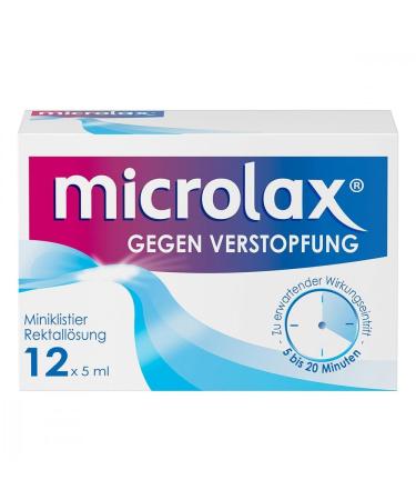 Microlax Enemas 12X5 ml Gel for Constipation 5 ml (Pack of 12)