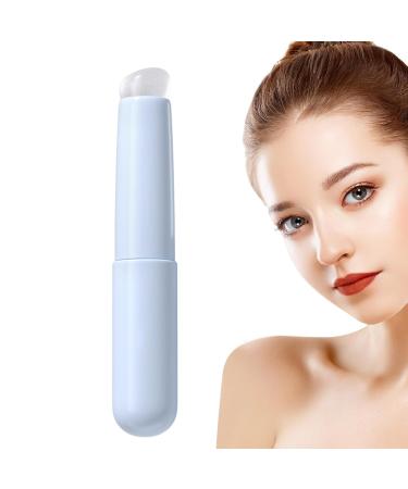 WPSAGEK Lip brush for lipstick angled lip brush made of silicone with a round head-lip peeling brush multifunctional reusable lipstick-loose lens applicator for natural blue