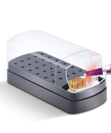 2 in 1 Nail Drill Bits Holder & Nail Drill Bits Cleanser  30 Holes Dustproof Drill Bits Stand Displayer Organizer Container Manicure Tools - Black(Not Include the Nail Drills) - Buy Online on GoSupps.com