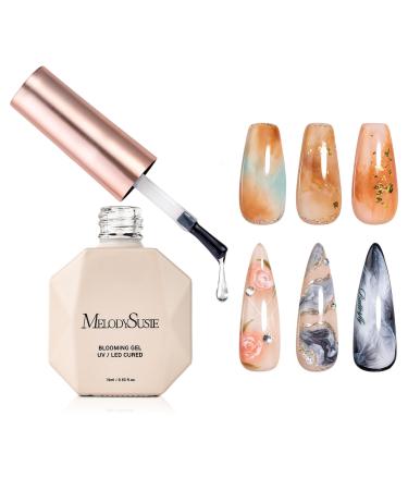 MelodySusie Clear Blooming Gel for Nail Design Marble Watercolor UV Gel Nail Polish Spreading Effect Sheer Painting Gel Nail Art Supplies Nail Salon Manicure at Home for Women 0.53 Fl Oz