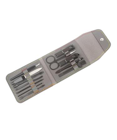 ZSLBMD 12-Piece Nail Clipper Set Home Manicure Manicure Kit Folding Bag Beauty Set Nail Clippers 11.5*8.6cm Svart