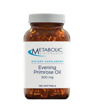Metabolic Maintenance Evening Primrose Oil Capsules - 500mg Cold Pressed GLA + LA Supplement - Supports Balanced Hormonal Function for Women, Helps Maintain Healthy Skin (180 Softgels)