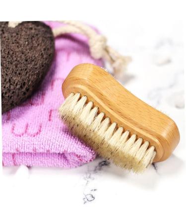 Wooden Nail Brushes Cleaning Bristle Nail Brushes Manicure Pedicure Nail Scrubber for Fingernail Toenail - Buy Online on GoSupps.com