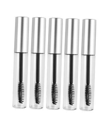 VINTORKY 5pcs Empty Eyelashes Bottle Refillable Mascara Tube and Wand Eyelash Tubes Cute Tubular Mascara 1 g (Pack of 1) Silver