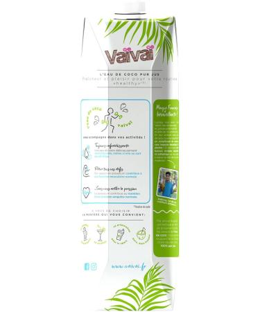 Va va - Original Coconut Water - 100% Pure Juice - Gourmet and Refreshing - No Added Sugars - 1 Tetra Pak Brick of 1L - Buy Online on GoSupps.com