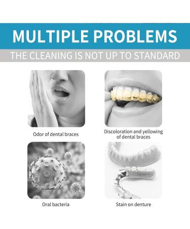  KOAHDE Orthodontics Cleaner and Splint Cleaner Teeth Stain Removal Serum Foam Denture Cleaning Tablets Denture Cleaner Braces Cleaner 30ml - Buy Online on GoSupps.com