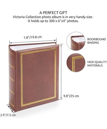 Classic 6x4 Photo Album - Easy Fill Slip-in Method | Store 300 Pictures | Traditional Timeless Design | Brown Fotoalbum - Buy Online on GoSupps.com