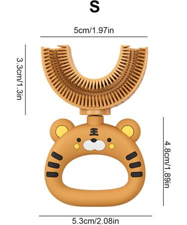 U-Shaped Children's Toothbrush - Cartoon Tiger Design | Soft Silicone Brush for Whole Mouth Cleaning | Extra Soft Training Manual Toothbrush - Buy Online on GoSupps.com