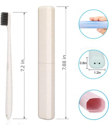 COAINNER Portable Toothbrushes with Travel Case | 12 Piece Set for Kids & Adults | Charcoal Soft Bristles | Travel Toothbrush Holders - Buy Online on GoSupps.com