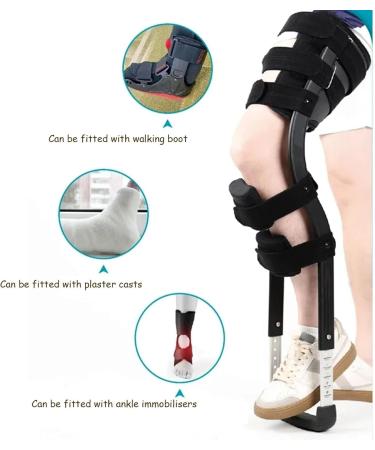 Anti-Slip Adjustable Hands Free Crutch Single Leg Telescopic Hands Free Crutch Knee Crutch Single Leg Alternative to Crutches for Ankle Fractures Sprains Calf - Buy Online on GoSupps.com