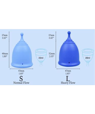 SHORDY Menstrual Cups Set of 2 (Small & Large) - Eco-Friendly Soft Flexible Period Cups for Women 12-Hour Comfort Sustainable Alternative to Tampons & Pads - Blue - Buy Online on GoSupps.com