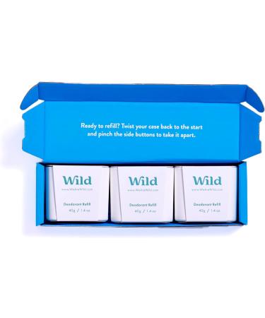 Wild - Natural Refillable Deodorant - Fresh Cotton & Sea Salt Refill Trio Pack - Vegan & Eco-Friendly - Aluminium Free - Long Lasting Protection - 100% Natural Ingredients - 3 Pack of 40g Refills Fresh Cotton & Sea Salt 40 g (Pack of 3) - Buy Online on GoSupps.com