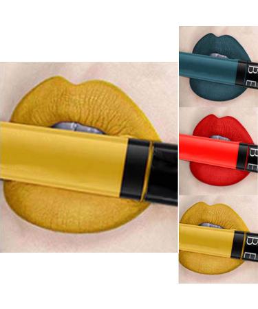 Kilshye Liquid Lipstick Blue Lipsticks Moisturizing Lipgloss High Pigment Lip Cream Velvet Lips Glaze Makeup for Women and Girls Pack of 1 (C-Yellow 17#)