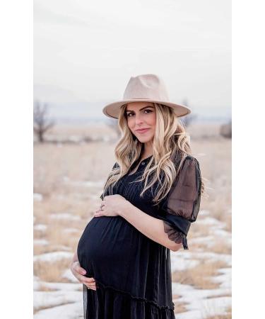 Lanzom Women Lady Felt Fedora Hat Wide Brim Wool Panama Hat - E-Beige - Buy Online on GoSupps.com
