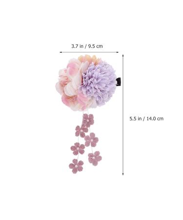 Lurrose Flower Hair Clip with Tassel: Purple Pearl Barrette for Hanfu Cosplay - Buy Online on GoSupps.com