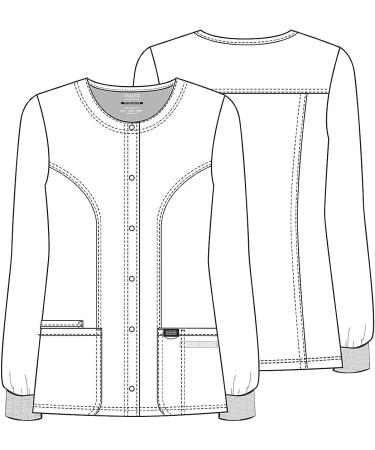 Cherokee Workwear Revolution Soft Stretch Snap Front Scrub Jacket for Women - Large, Black | WW310 - Buy Online on GoSupps.com