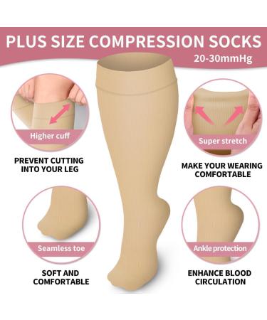 Buy Ingjia Compression Stockings for Thick Calves - 20-30mmHg Support Socks for Men & Women | Travel & Medical Use - Buy Online on GoSupps.com