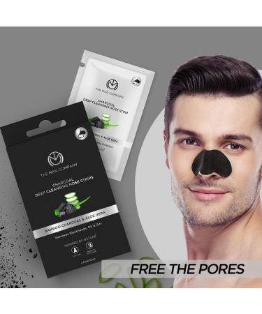 The Man Company Charcoal Nose Strips - Aloe Vera Extract for Blackhead & Whitehead Removal | Pore Cleanser & Skin Texture Improvement (4 Strips - Buy Online on GoSupps.com