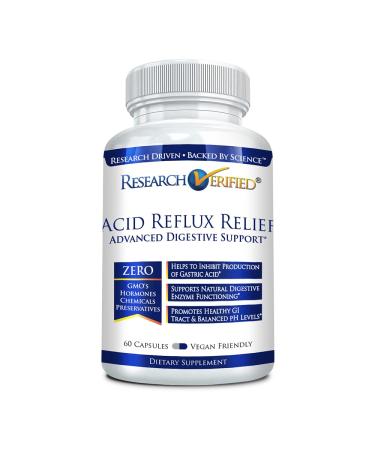 Research Verified Acid Reflux Relief - Soothe GI Problems - Melatonin 5-HTP Marshmallow Root - 60 Capsules - Vegan