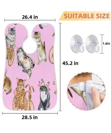 Funny Cartoon Cats Beard Bib - Non-Stick Waterproof Shaving Cape for Men | Ideal Grooming Gift with Suction Cups - Buy Online on GoSupps.com