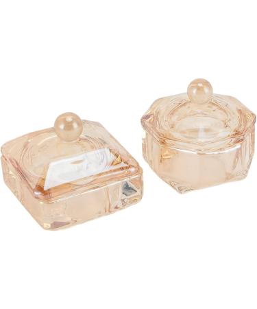Dappen Nail Dish Champagne Color 2 Piece Dappen Powder Dish with Lid for Holding Acrylic Powder - Buy Online on GoSupps.com